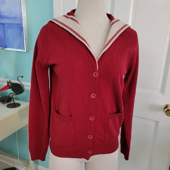 "Ballerina" Wool Sailor Cardigan - Picture 3 of 12